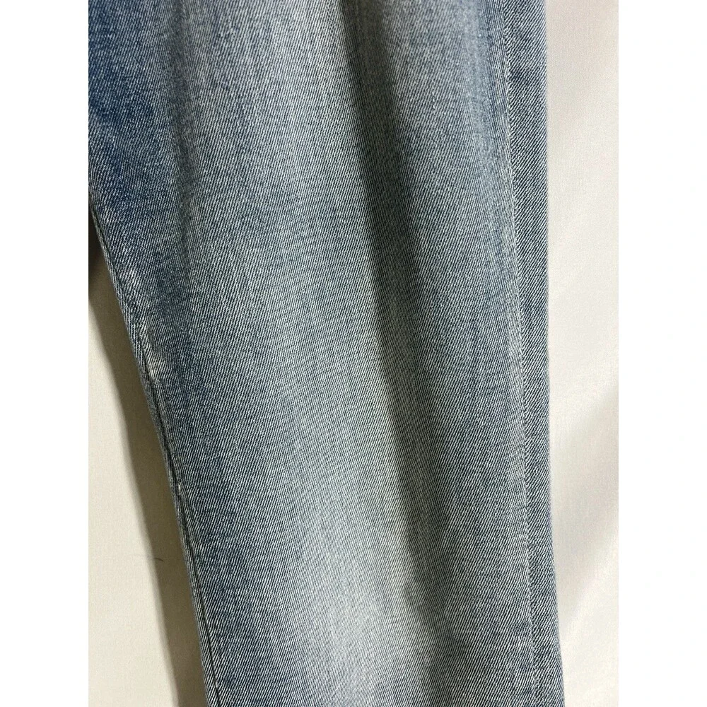 Driftwood Colette Jeans Womens 27x26 Crop Stretch Denim Floral Embroidery Cuffs - Picture 3 of 10